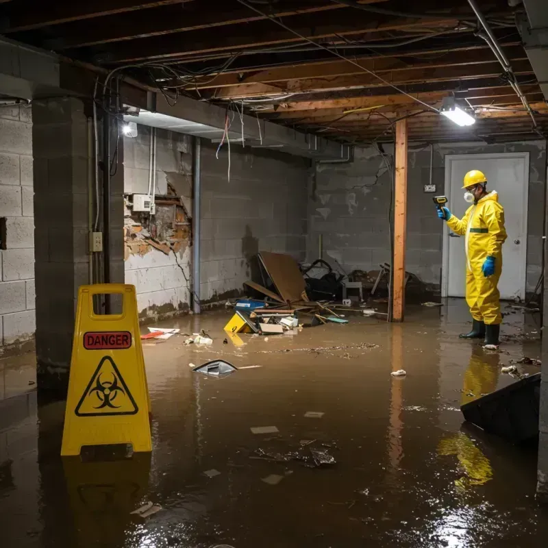 Flooded Basement Electrical Hazard in Mecklenburg County, NC Property